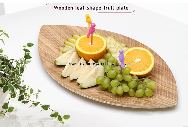 Wooden leaf shape modern dinner plate