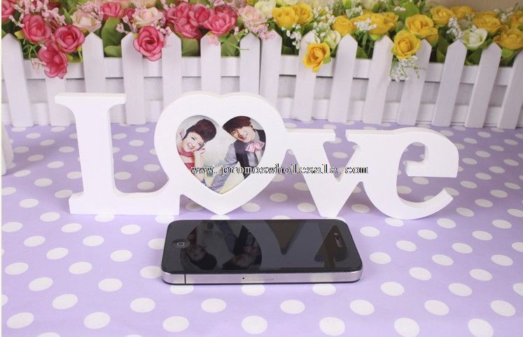 Wooden love photo frame