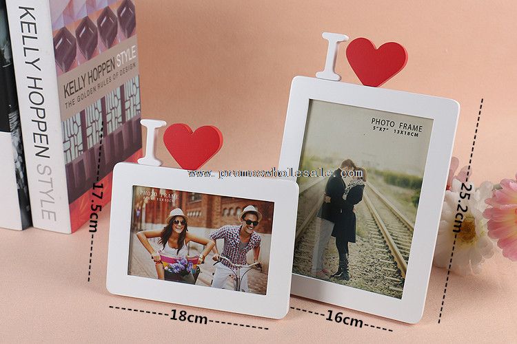 Wooden love photo picture frame