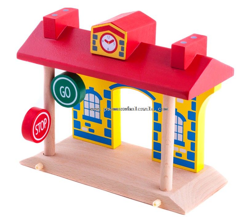 Wooden Toys Educational Train Station