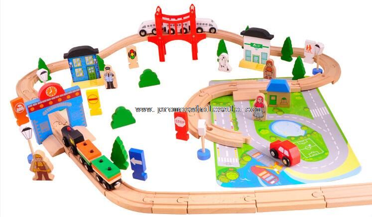 Pista de tren de madera infantil juguetes