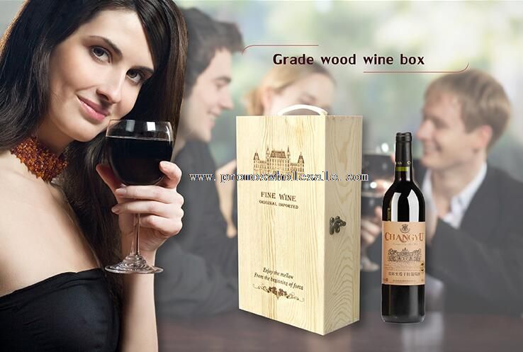 Caixa de presente de madeira do vinho