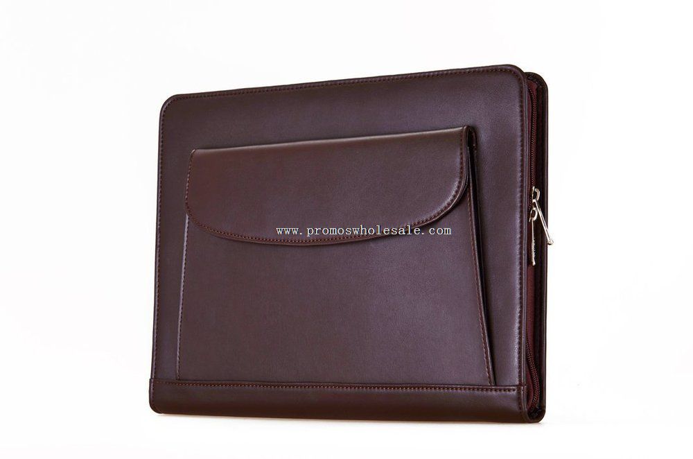 Zip-lukket Organizer Padfolio med posen lomme