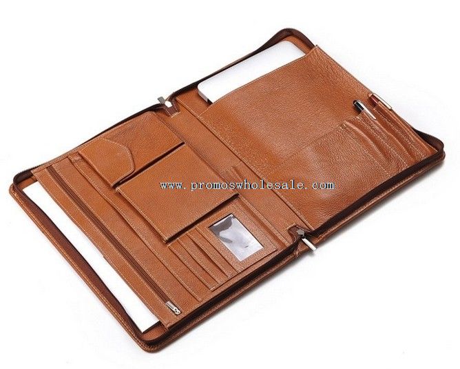 Zippered Leather Organizer Clutch Case for 13-Inch laptop