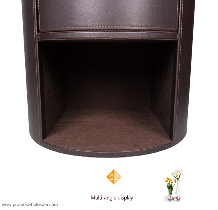 Leather round file cabinet