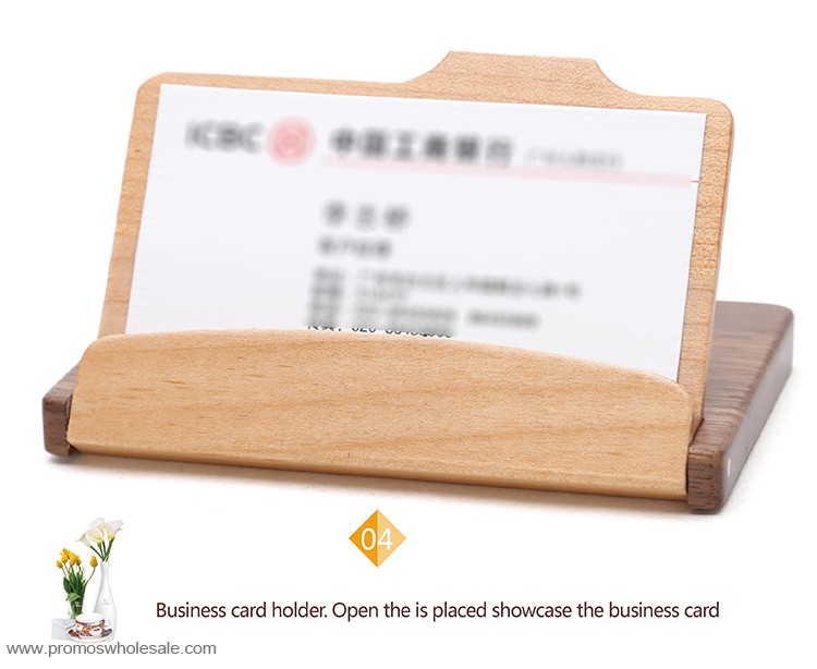 Wooden business card holder