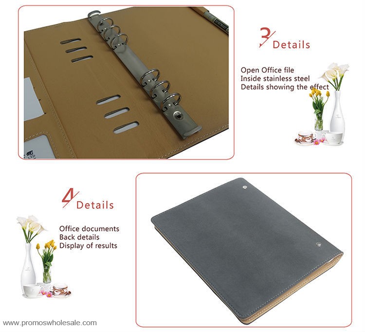 Metal clip file folder notebook