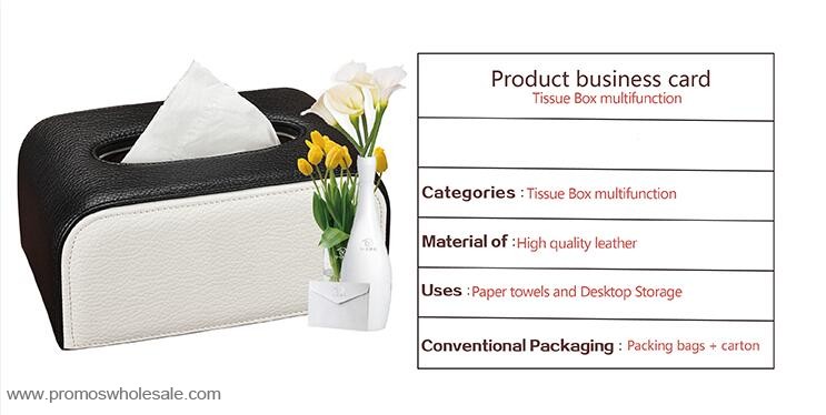 Leather car tissue box