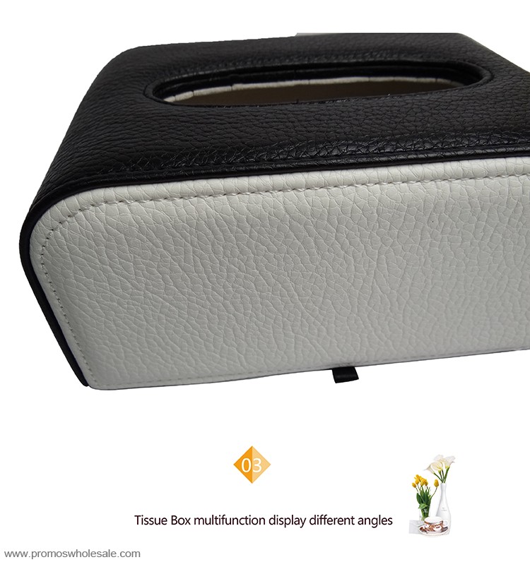 Leather car tissue box