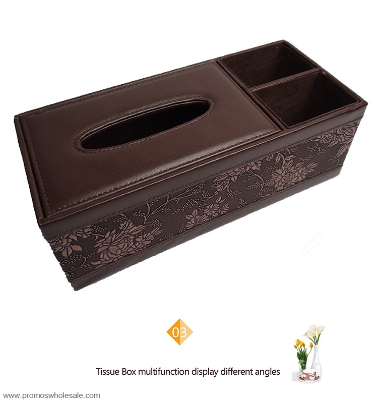 Grape patterns leather box tissue