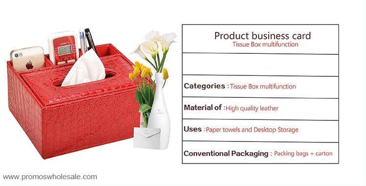 Crocodile pattern leather tissue paper box