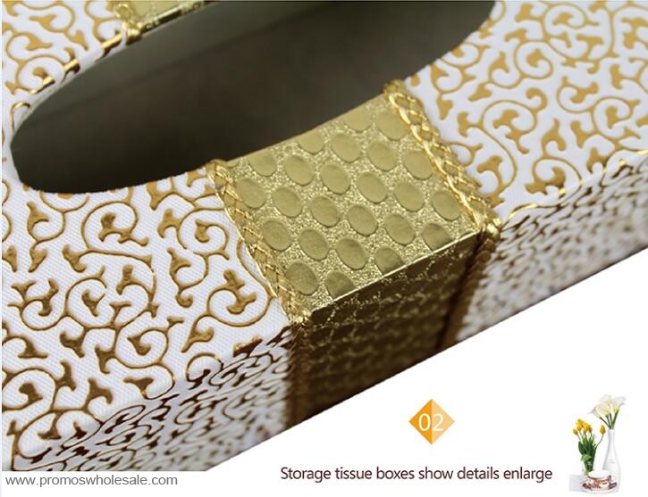 Gold pattern hotels with box facial tissue