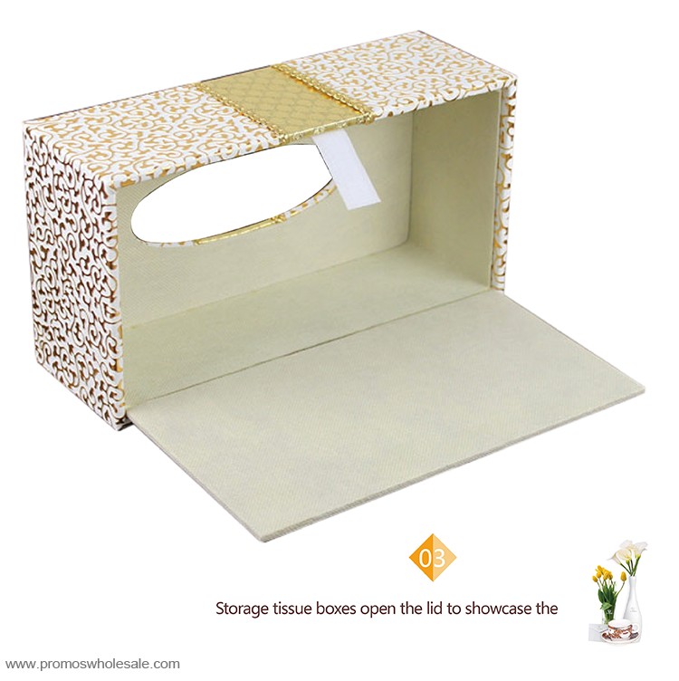 Gold pattern hotels with box facial tissue