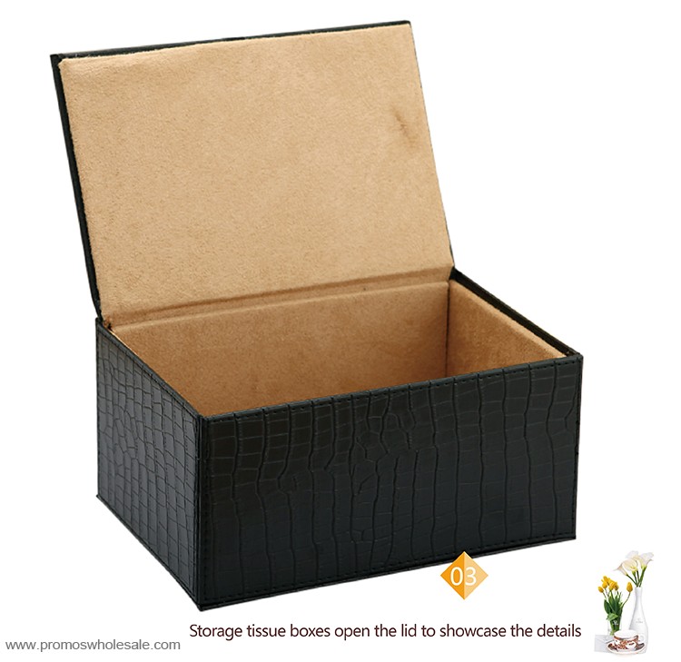 Leather tissue box