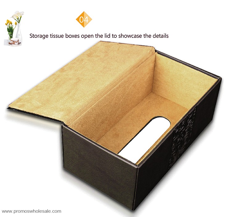  Leather embossed paper tissue box