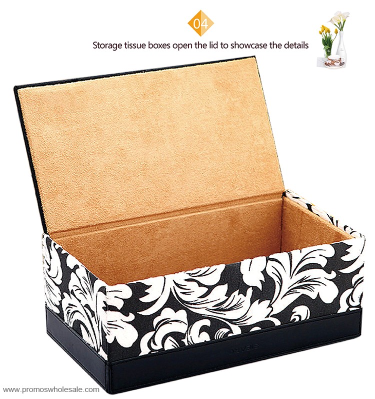 Leather tissue holder box
