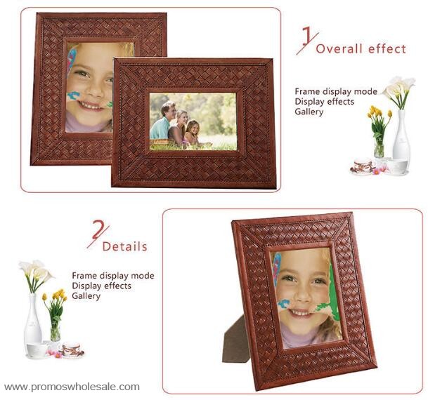 Photo frames vintage brown weave pattern