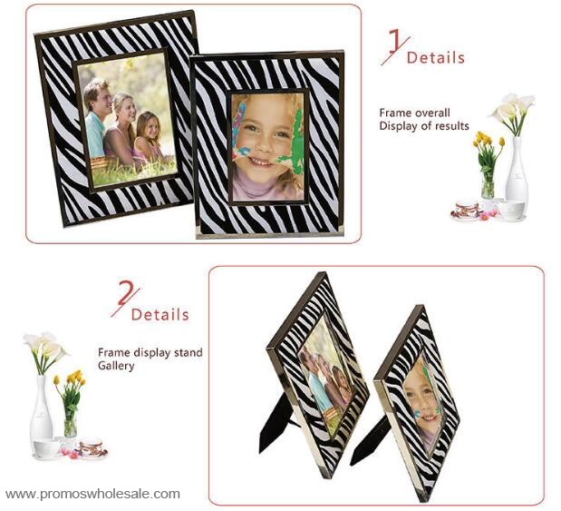 Zebra leather funny photo frames