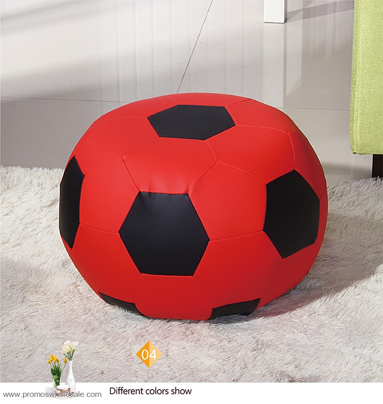 Football shape leather shoe stool