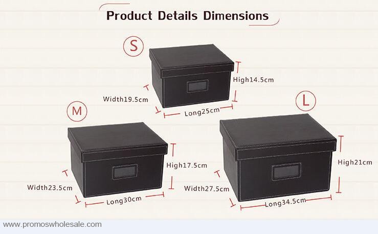 Leather square storage box with a handle