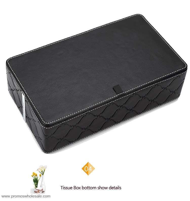 Leather tissue box