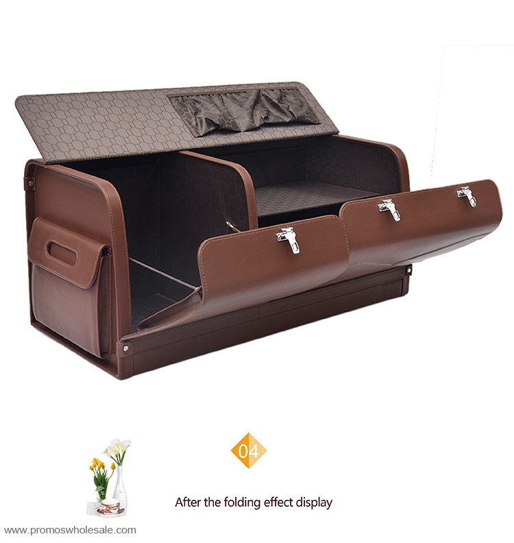 Leather car storage bins