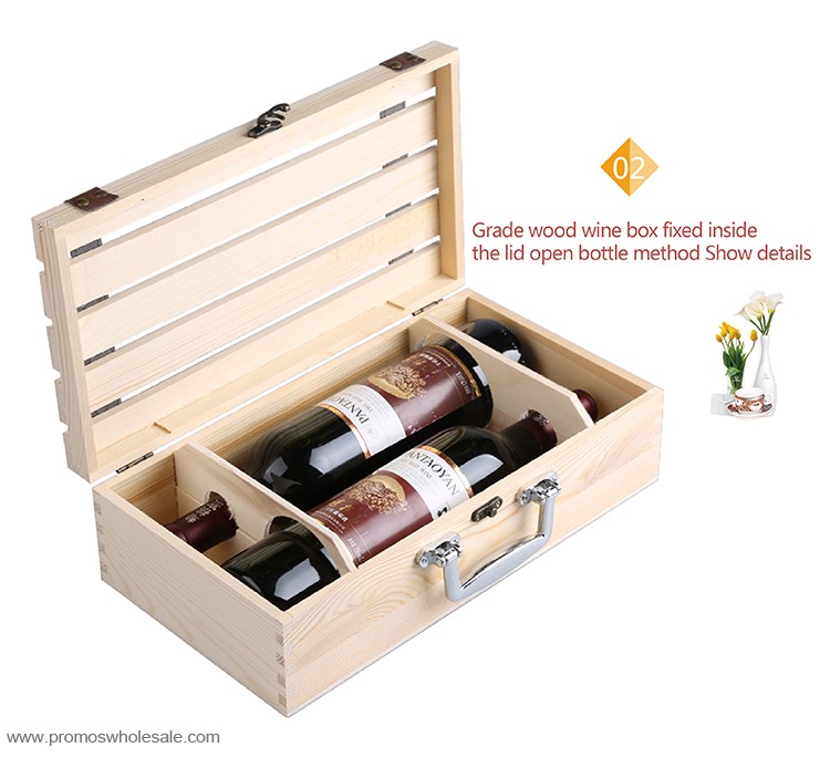  صندوق خشبي النبيذ 