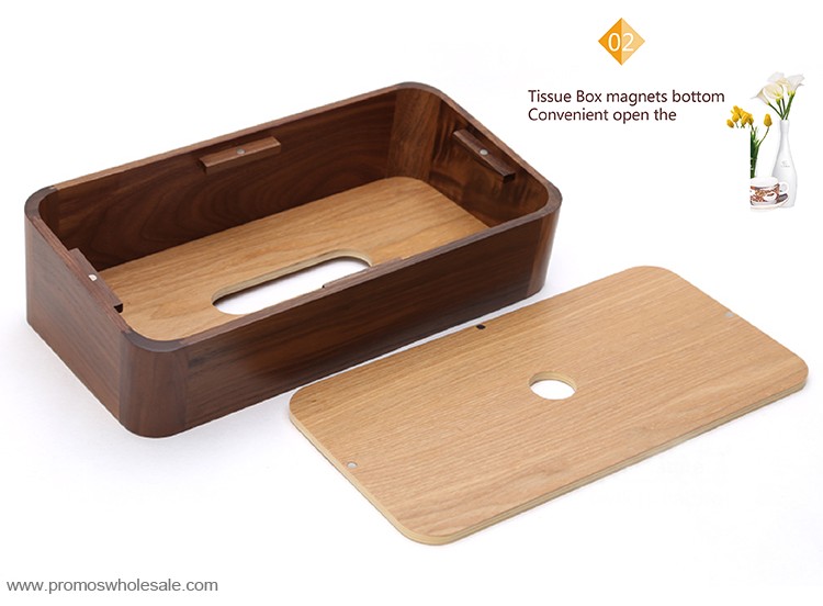 Wooden household tissue box 