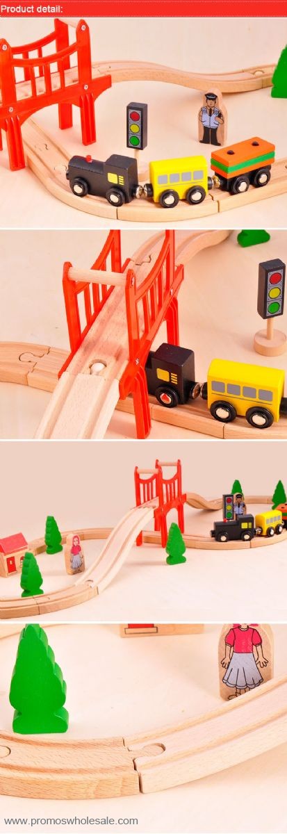 37pcs wooden train set 