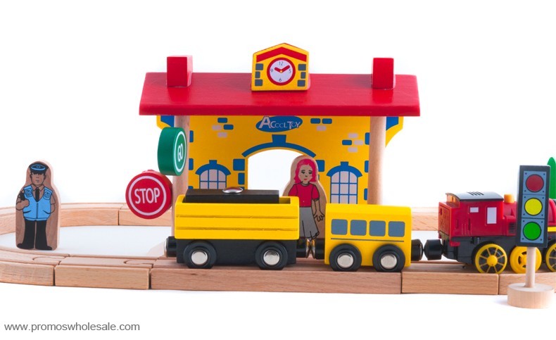 Wooden Toys Educational Train Station