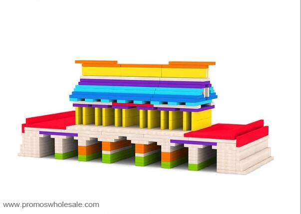 420pcs Kayu penuh Warna DIY Bangunan Blok Mainan