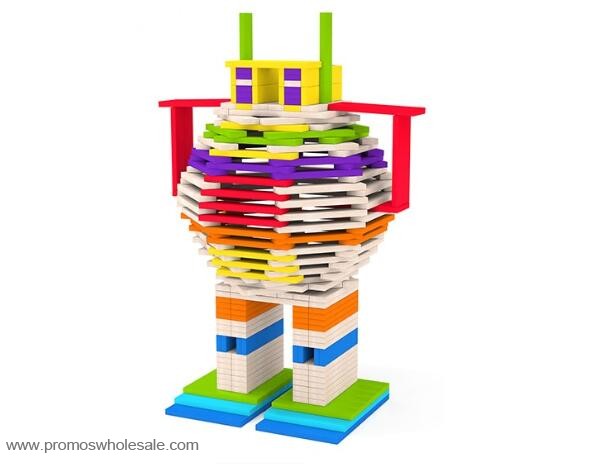 Brinquedo de Blocos de Madeira Colorida DIY Edifício 420pcs