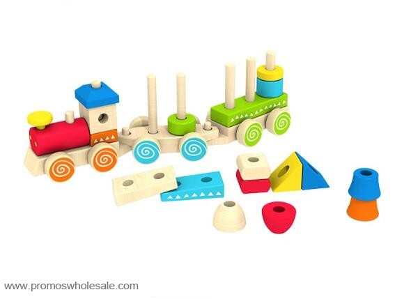 Drewniane Edukacyjne zabawki Pociąg Bloki