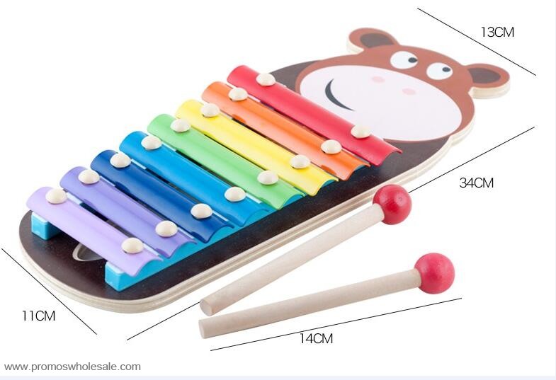 8 keys rainbow Wooden Musical Instruments Xylophone