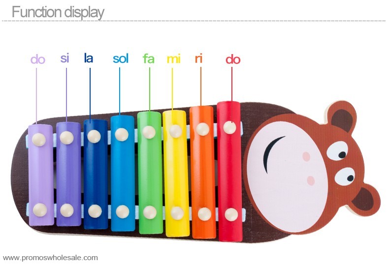 arco iris de 8 teclas Madera Xilófono de Instrumentos Musicales