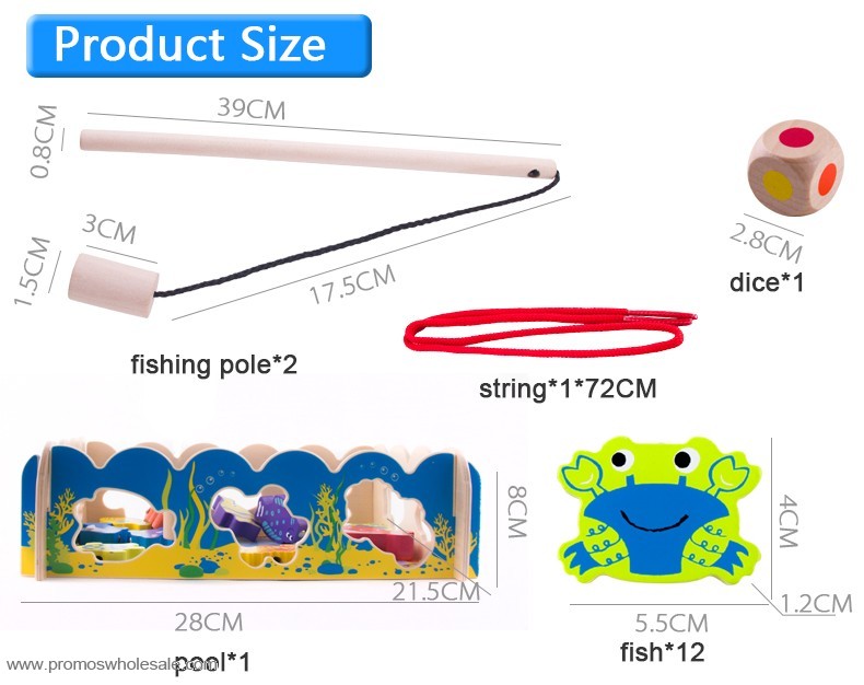 Træ Magnetiske Fiskeri Spil legetøj