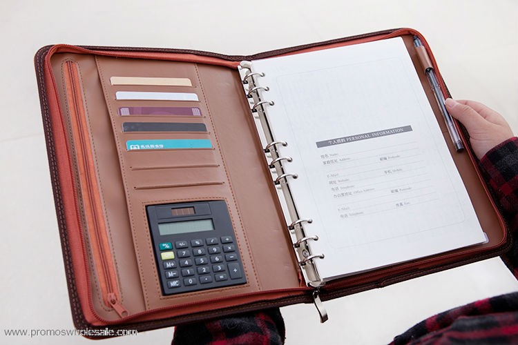 Multi - functional PU zip folder