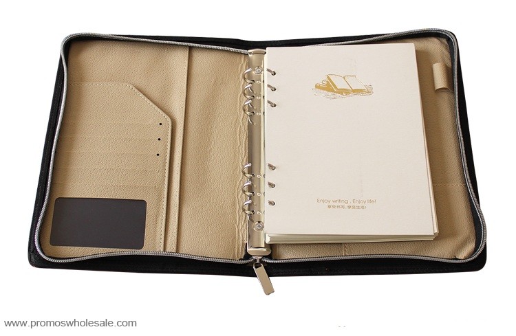 A5 multi-fungsional PU zip folder