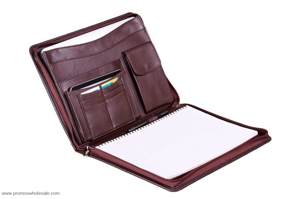 Organizer Zip-Closed Padfolio dengan Kantong Saku