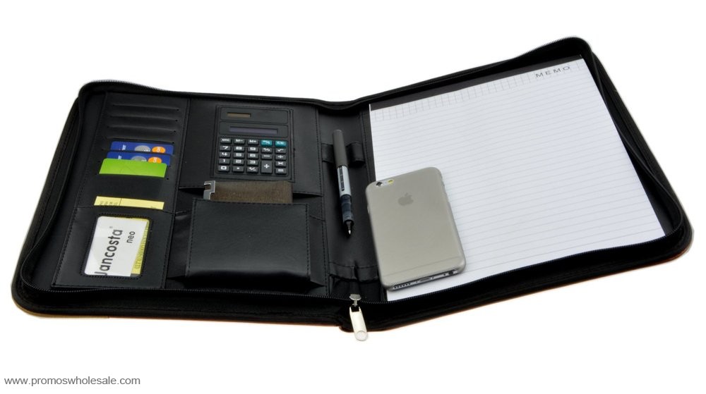 Zamek PU Skórzane Executive Padfolio plik folderZipper Padfolio Executive Skóra PU pliku folder