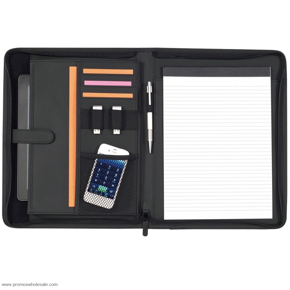 A4-Soft-Touch-PU-Leder (Zipped) Konferenz Folder