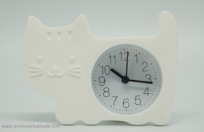 Cat shape alarm kids table clock