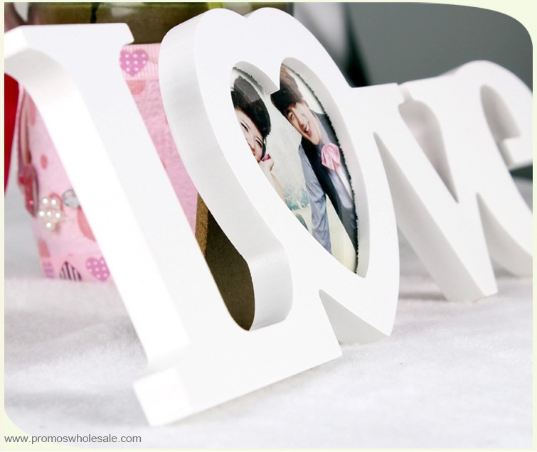Wooden love photo frame