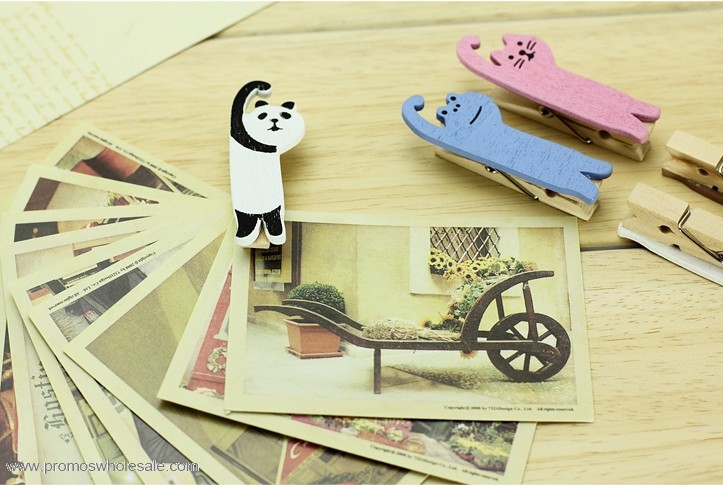 Wooden cartoon photo holder