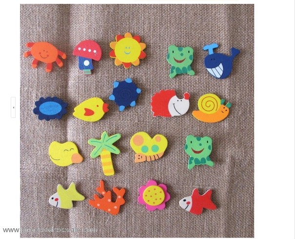 Wooden animal fridge magnets