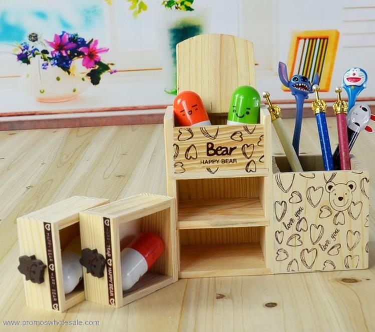 regalo di premio per Bambini in legno penna contenitore