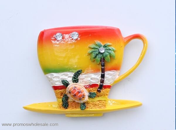 Cup shape tourist fridge magnet 