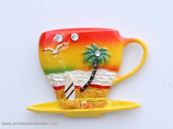 Cup shape tourist fridge magnet 