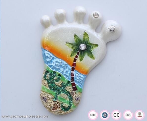 Foot shape blank acrylic cities fridge magnet