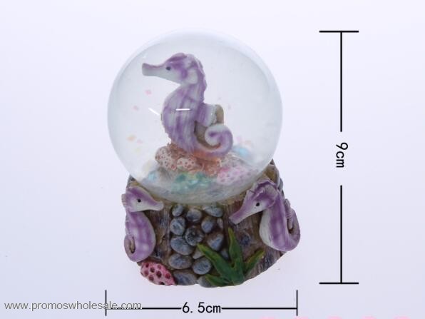 Żywicy sztuki seahorse unikalne prezenty snow globe z pamiątkami